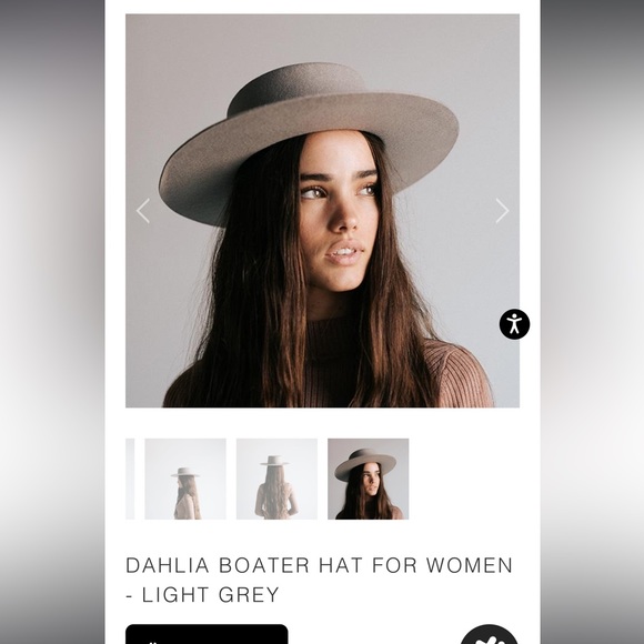 GIGI PIP - DALHIA BOATER HAT - Light Grey - Picture 5 of 7